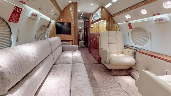 Cabin interior of a 1999 Gulfstream.