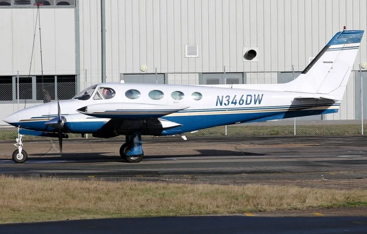 Exterior view of a 1979 Cessna 340A.