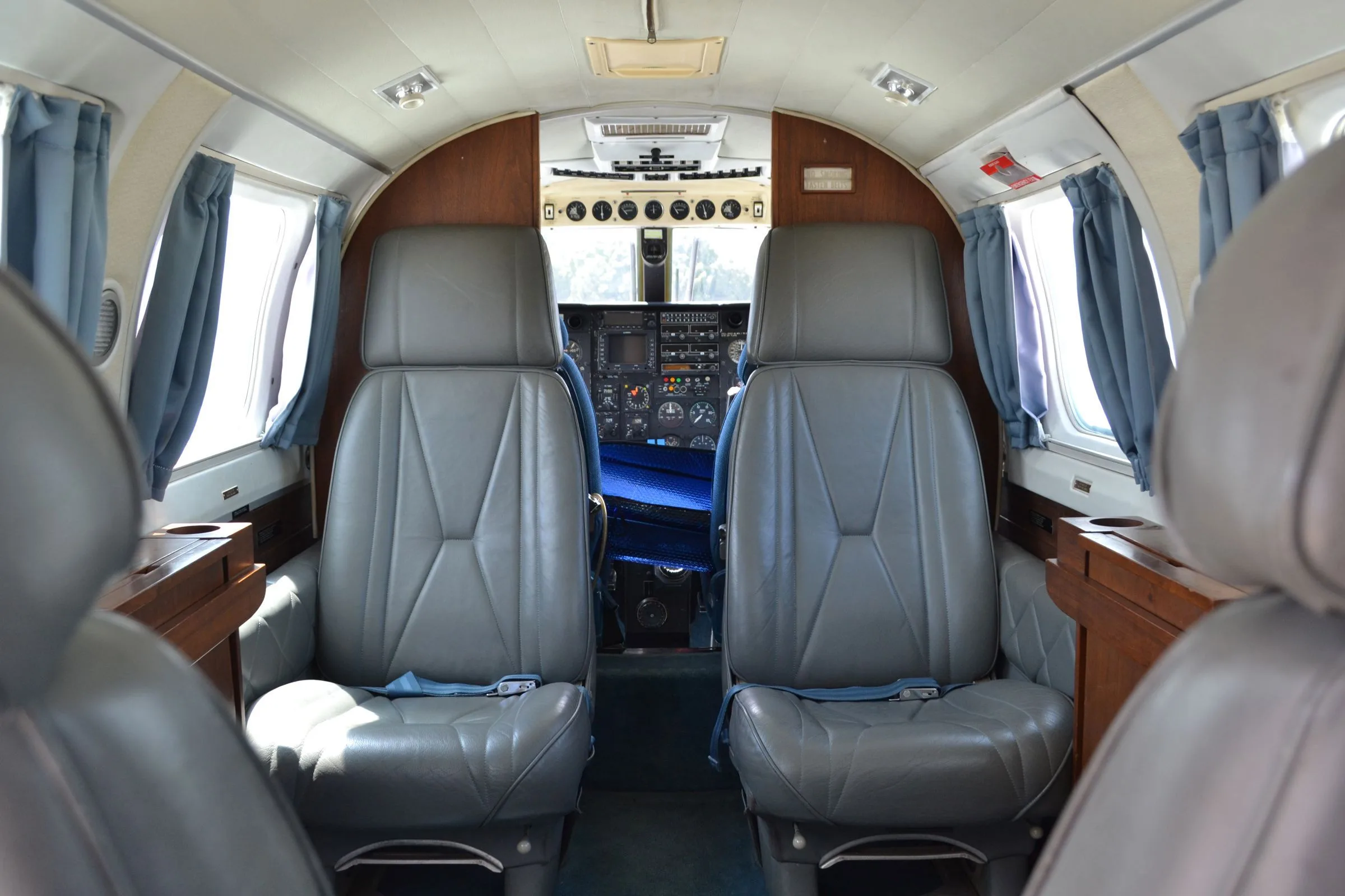 Cabin interior of a 1970 Piper PA-31P-425 Pressurized Navajo.