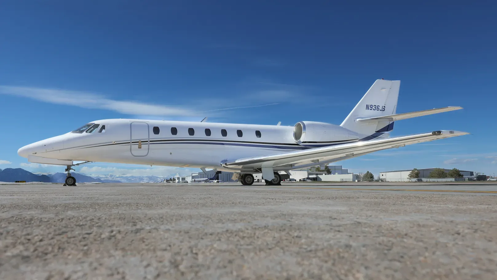 Exterior view of a 2007 Cessna Citation Sovereign.