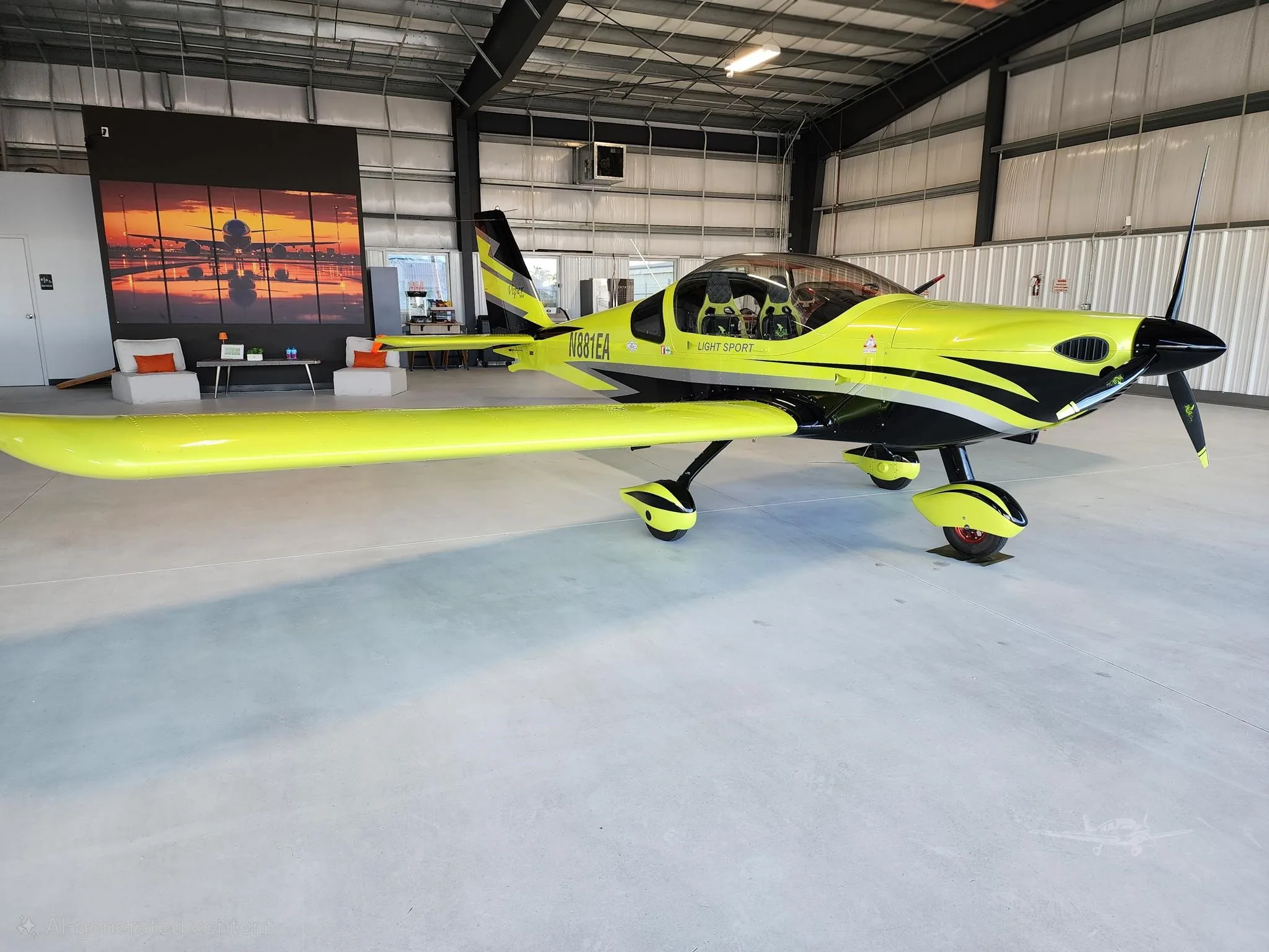 Exterior view of a 2025 TOMARK AERO VIPER SD4, N881EA.