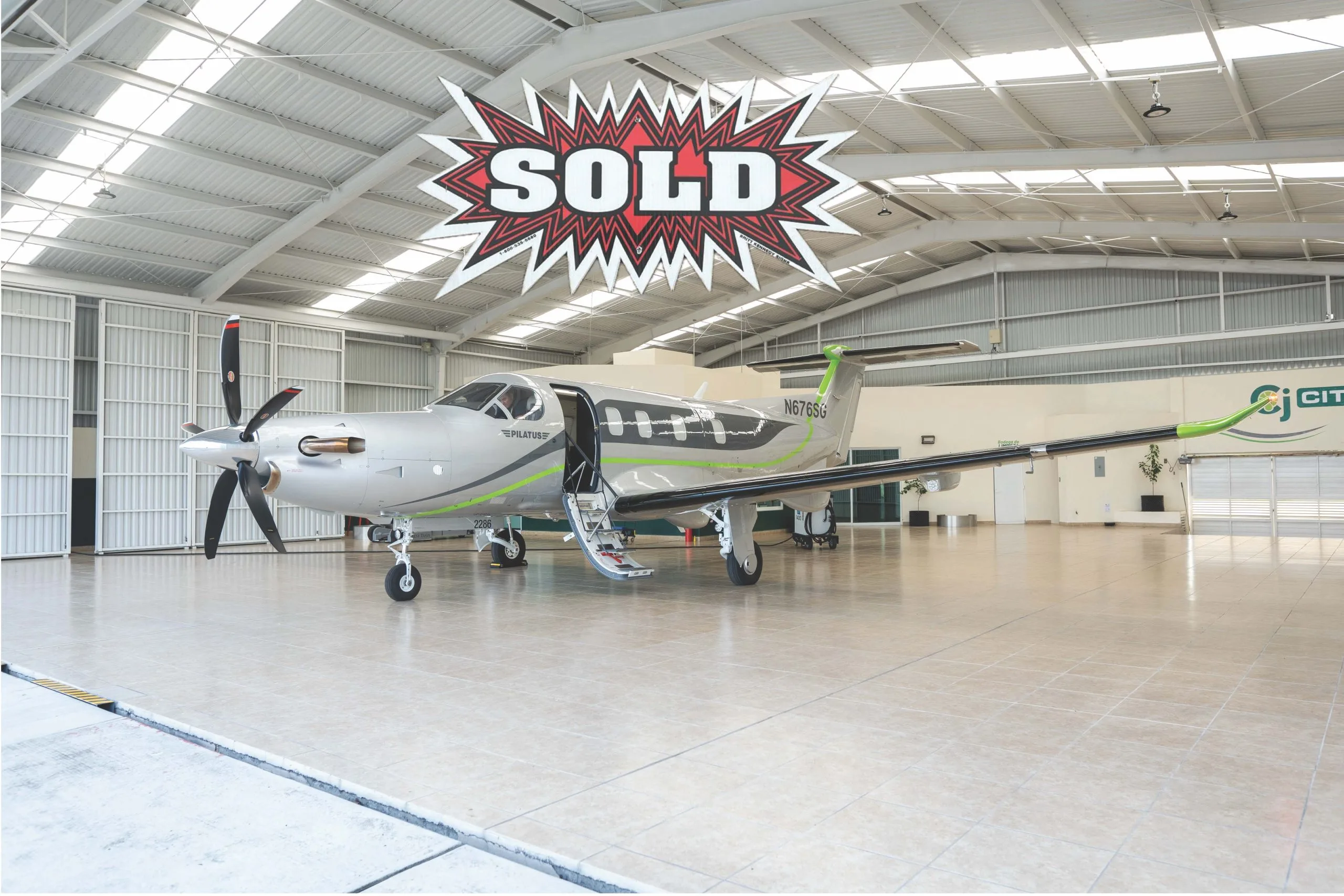 Exterior view of a 2023 Pilatus, N676SG.