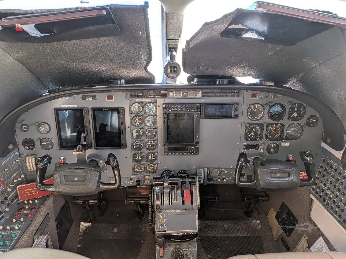 Cockpit and instrument panel of a 1984 CESSNA 402C.