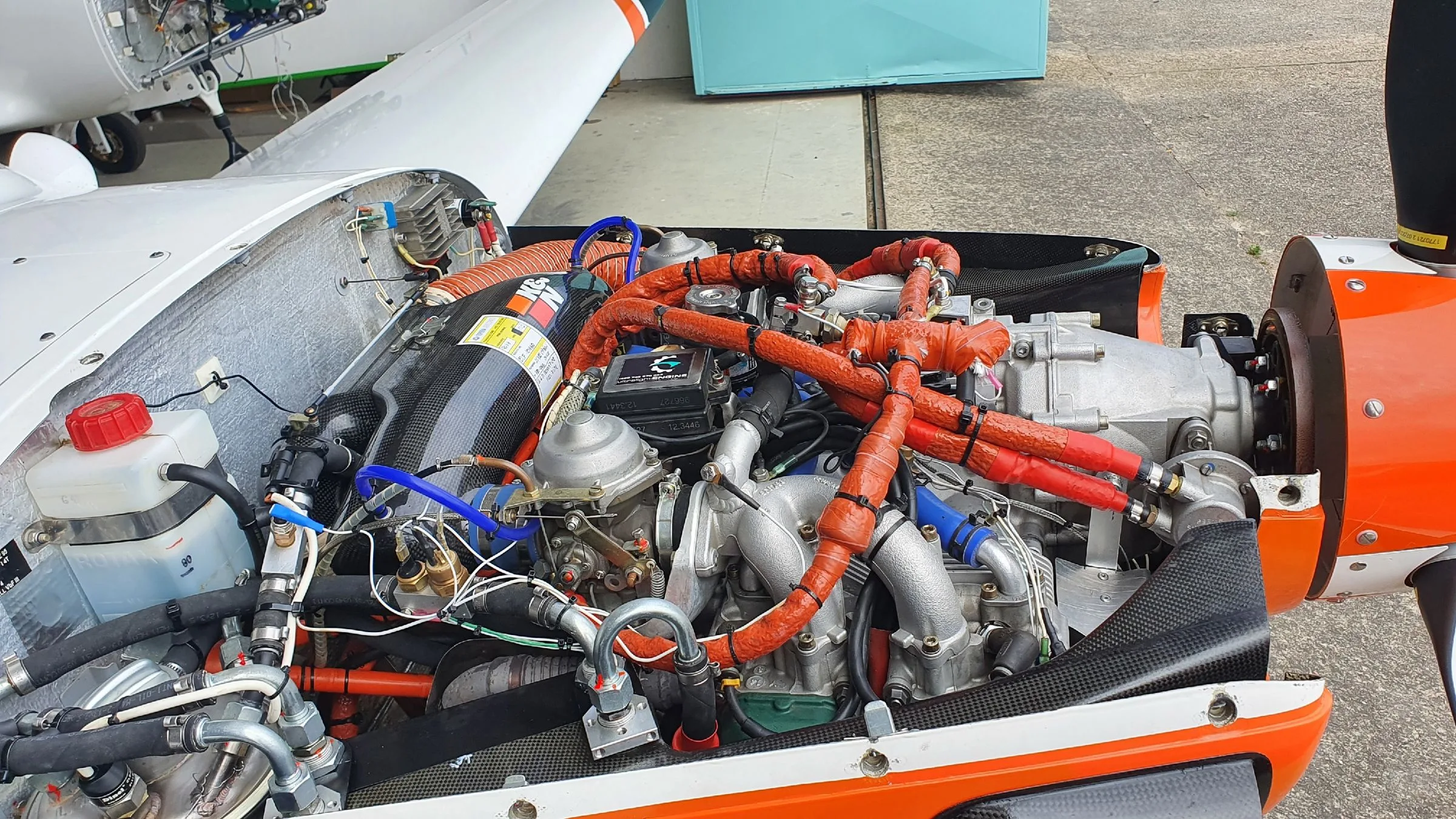 Engine detail of a 2004 Aerospool WT9 Dynamic Club.