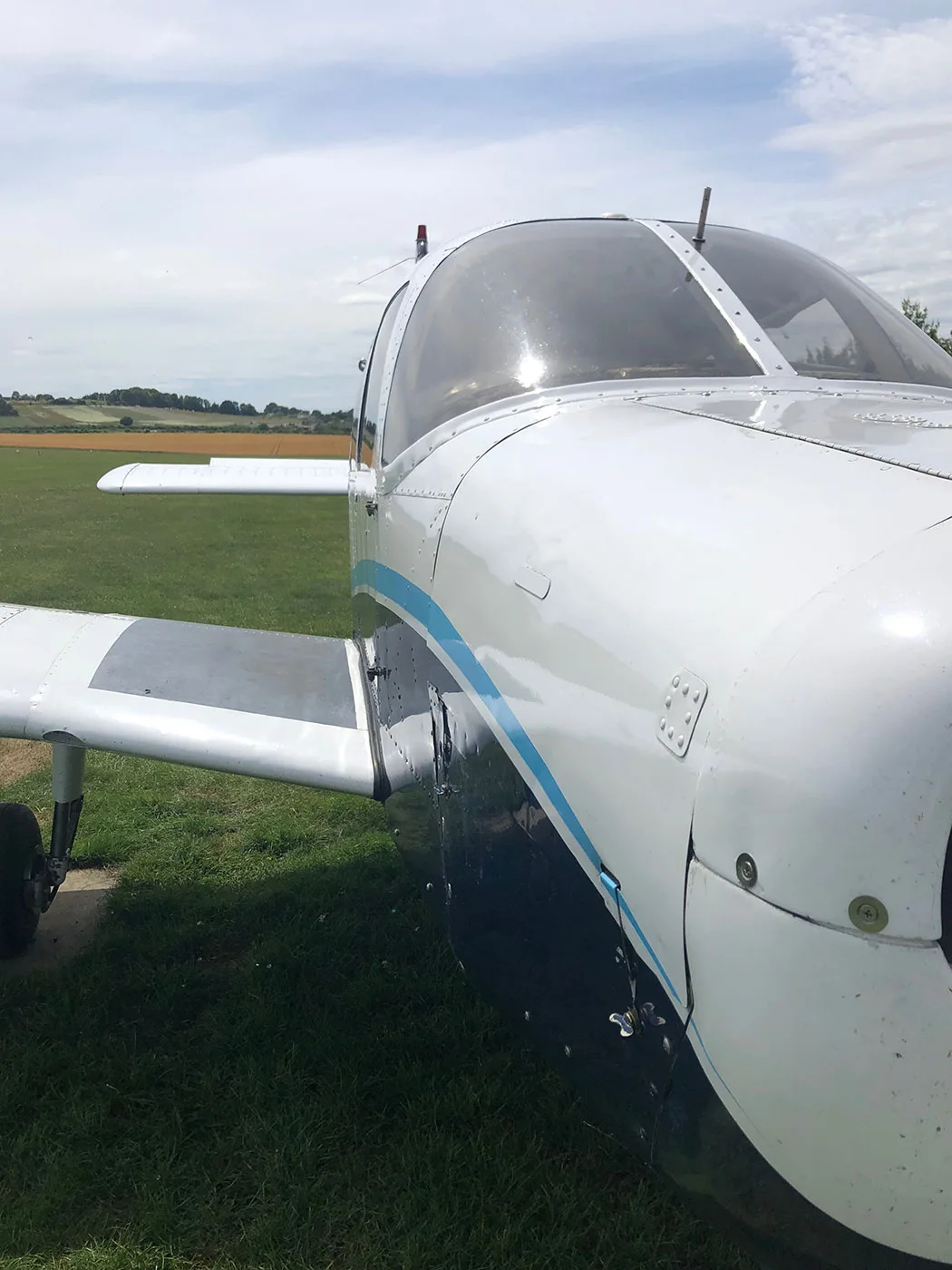 Exterior view of a 1973 Piper PA28R-200 Arrow II.