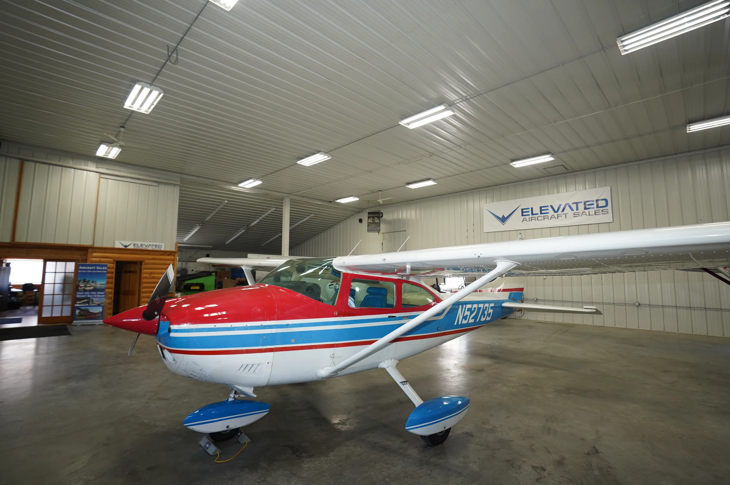 Exterior view of a 1974 Cessna 182P, N52735.