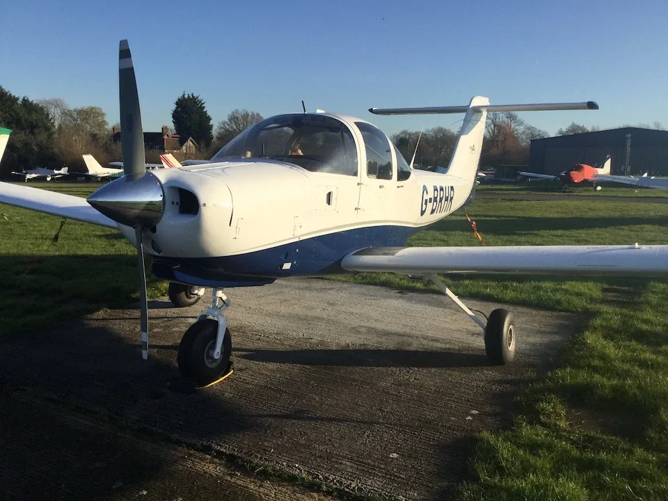 Exterior view of a Piper Piston, D-EGIE.