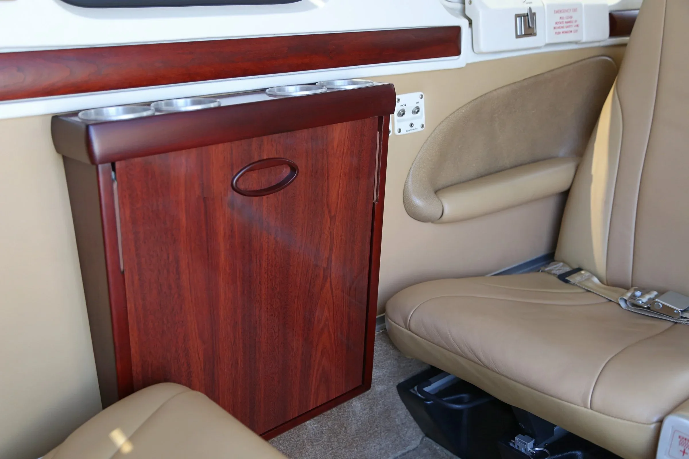 Cabin interior of a 2007 Beechcraft Bonanza 60th Anniversary Edition.
