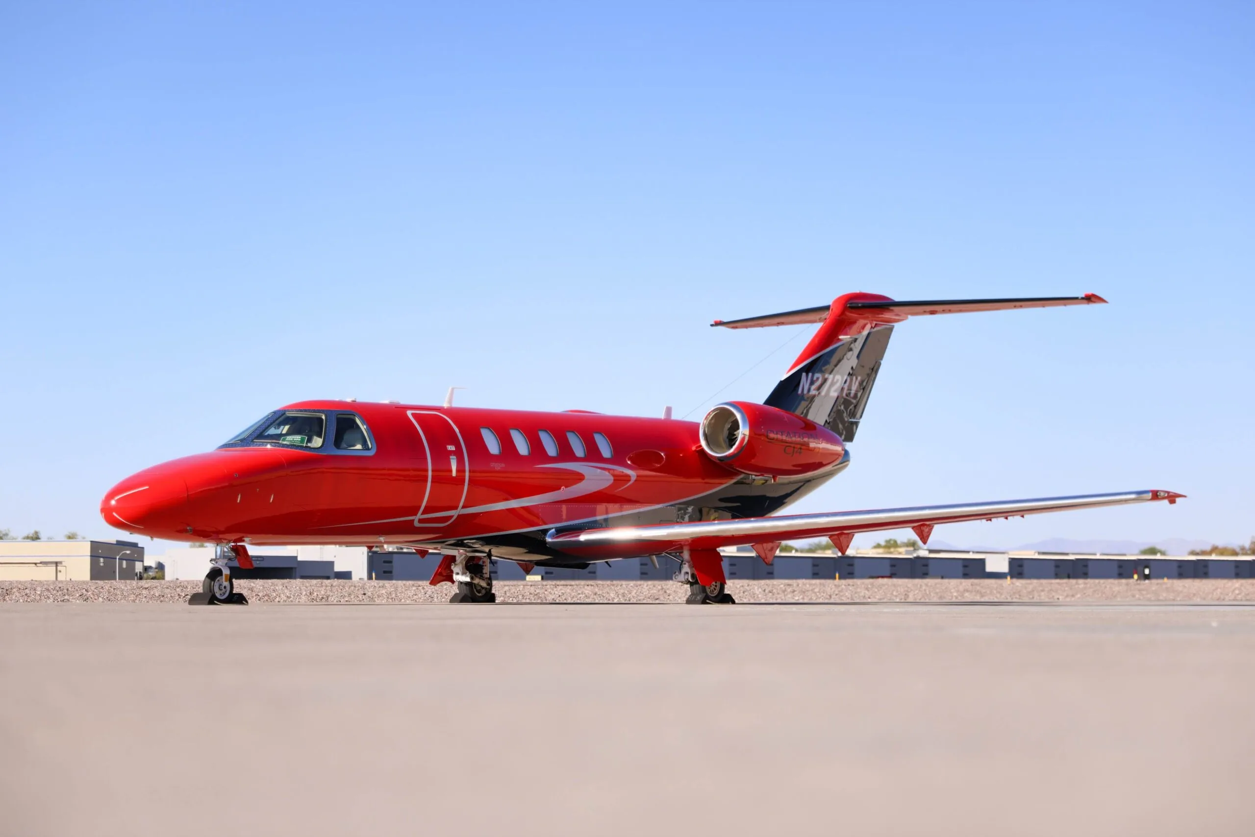 Exterior view of a 2018 Cessna Citation CJ4 | Hopkinson Luxury Aircraft Sales, N272RV.