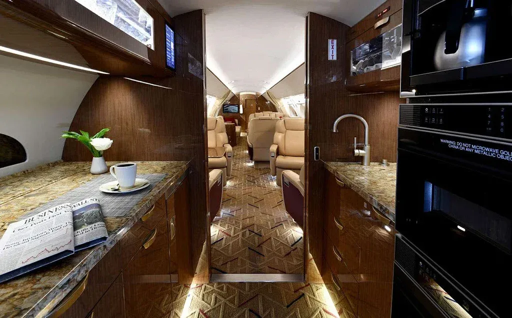 Cabin interior of a 2019 Gulfstream G600.