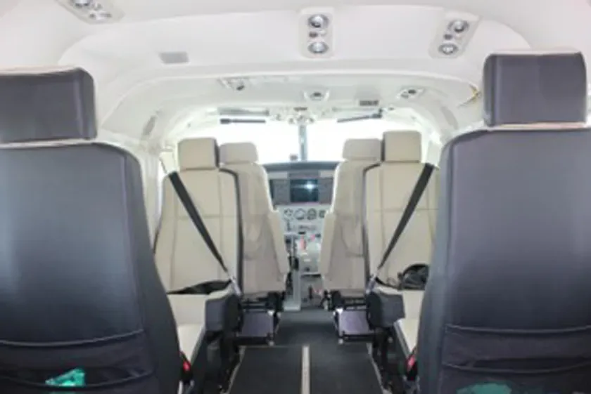 Cabin interior of a 2021 Cessna 208 Caravan.