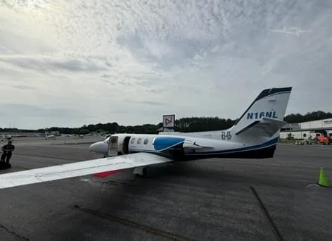 Exterior view of a 1977 CESSNA CITATION ISP, N16NL.
