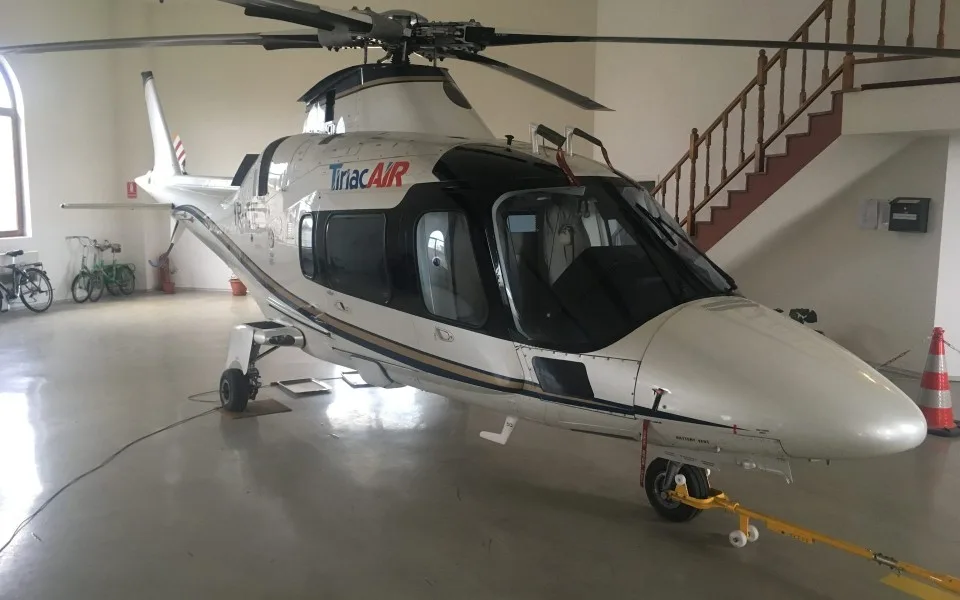 Exterior view of a 2006 Agusta A109E, YR-TIE.