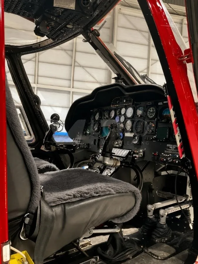 Cockpit and instrument panel of a EUROCOPTER BK117 B-2.