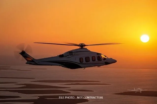 Marketing image of a 2026 AGUSTA AW139.