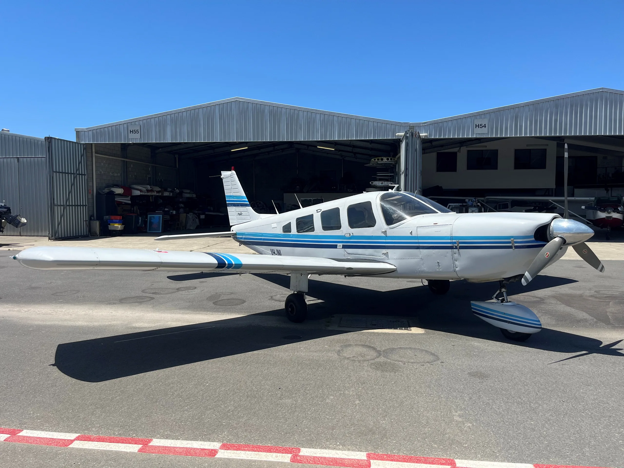 Exterior view of a 1978 Piper Arrow 201, VH-FTH.