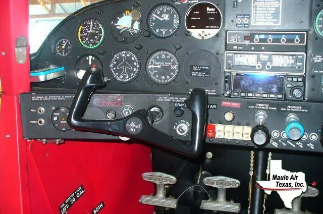 Cockpit and instrument panel of a 1985 Maule M-5-180C.