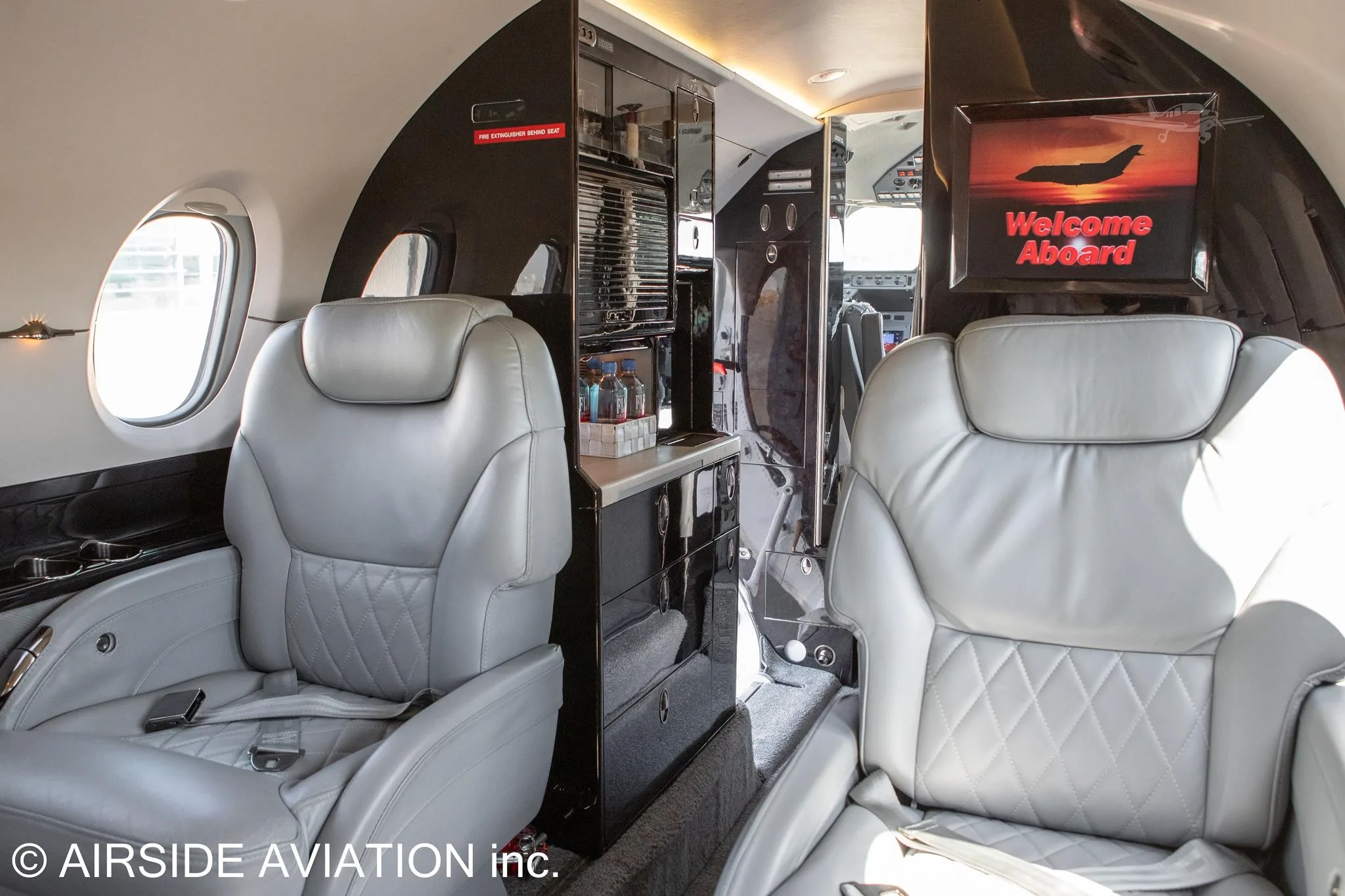 Cabin interior of a 2003 HAWKER 800XP.