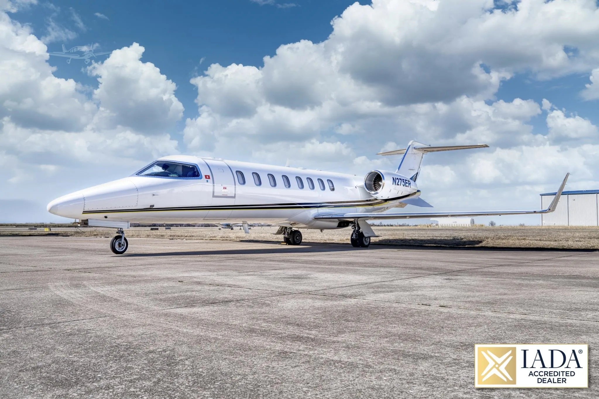 Exterior view of a 2005 LEARJET 45XR, N275ER.