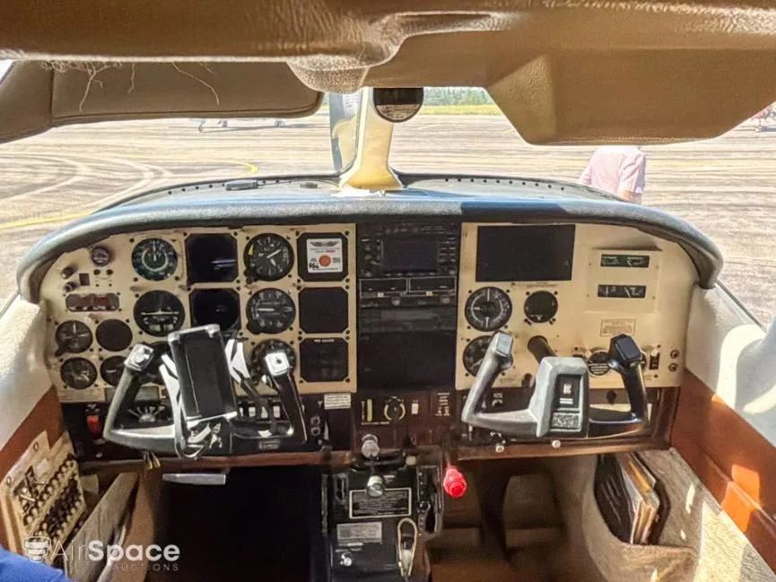 Cockpit and instrument panel of a 1980 Cessna P210N Pressurized Centurion.