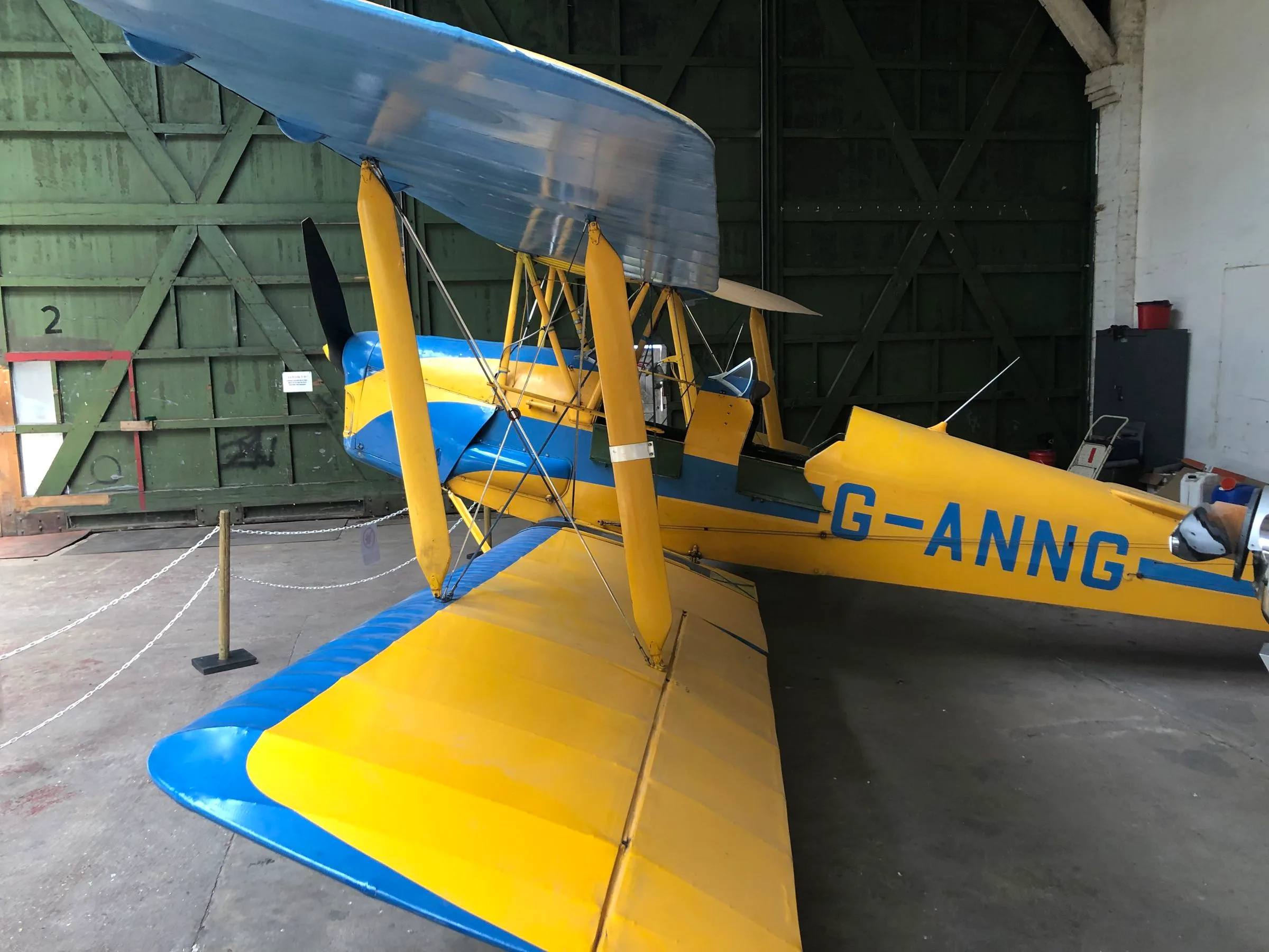 Exterior view of a 1942 de Havilland DH-82A Tiger Moth.