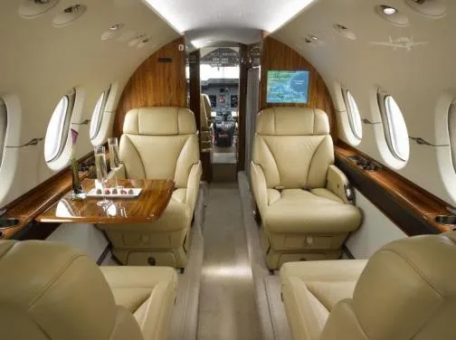 Cabin interior of a 2006 HAWKER 850XP.