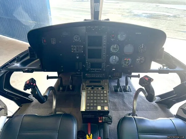 Cockpit and instrument panel of a 2010 Airbus AS350B2.