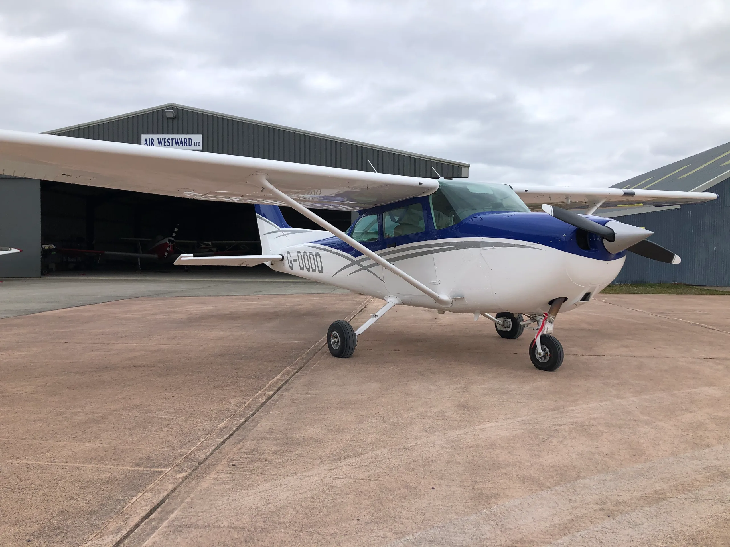 Exterior view of a 1975 Cessna C340.