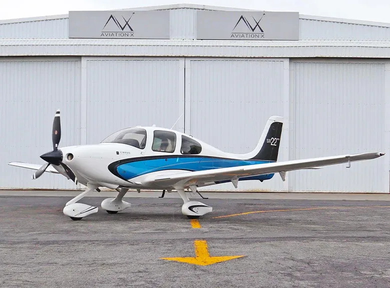 Exterior view of a 2013 Cirrus SR22 G5 GTS.