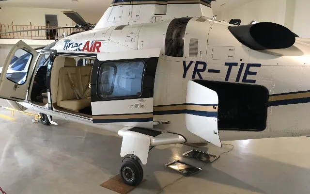 Cabin interior of a 2006 Agusta A109E.