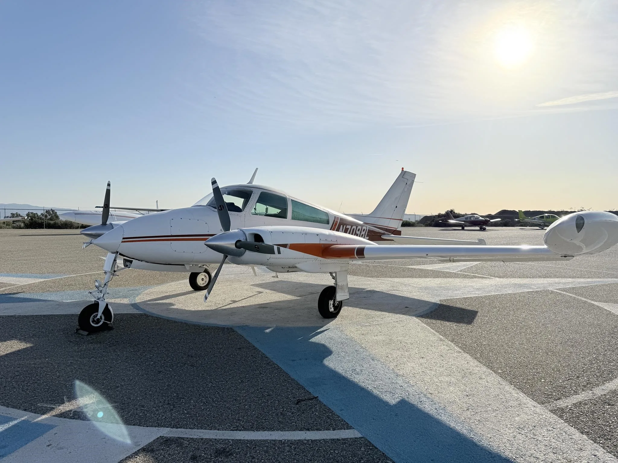 Exterior view of a 1966 CESSNA 310K, N7098L.