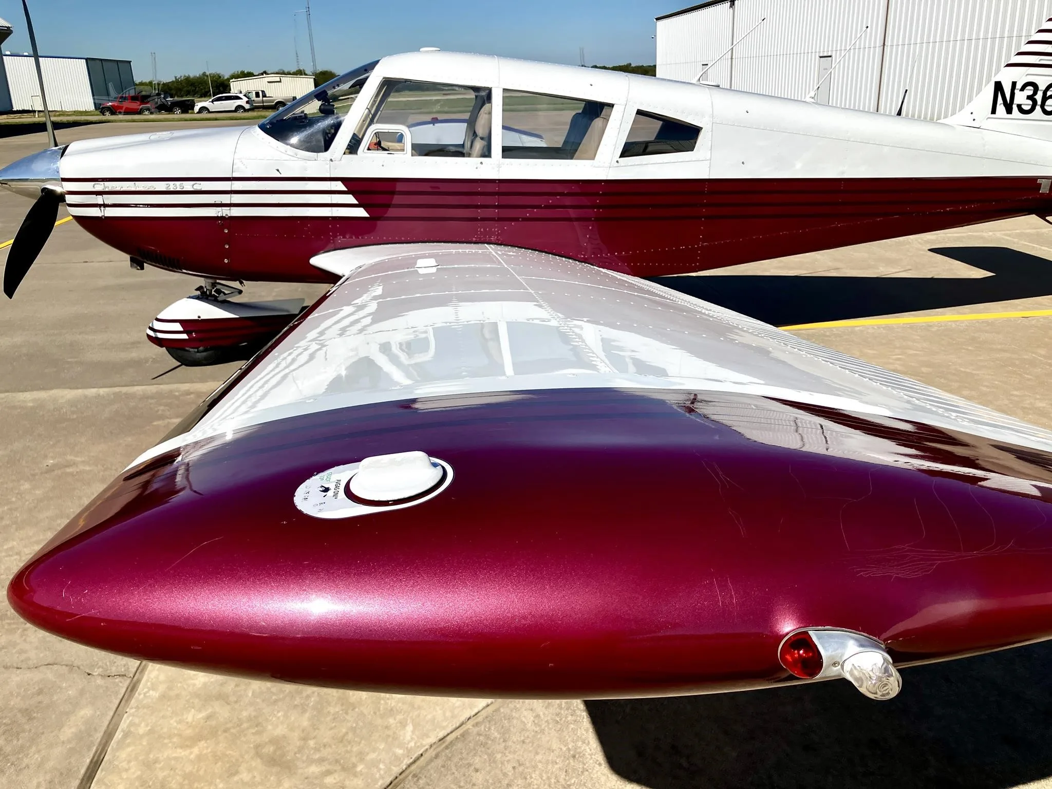 Exterior view of a 1968 PIPER CHEROKEE 235, N365NG.
