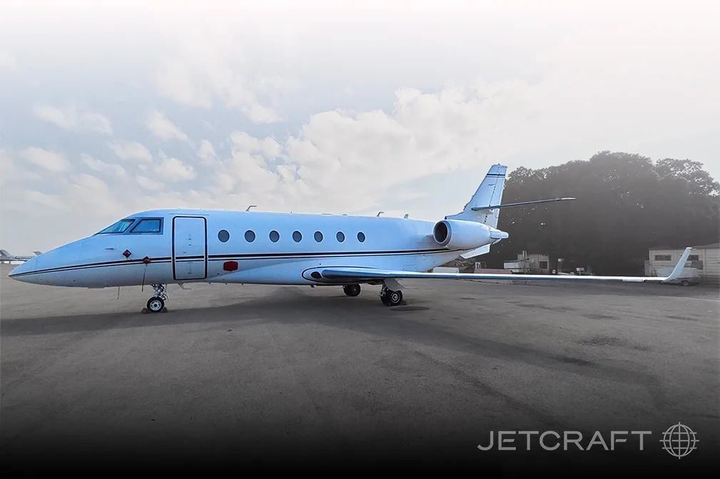 Exterior view of a 2011 Gulfstream G200.