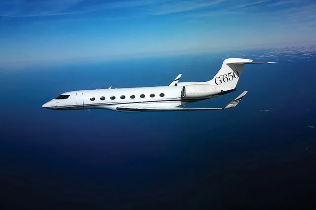 Marketing image of a Gulfstream g650.