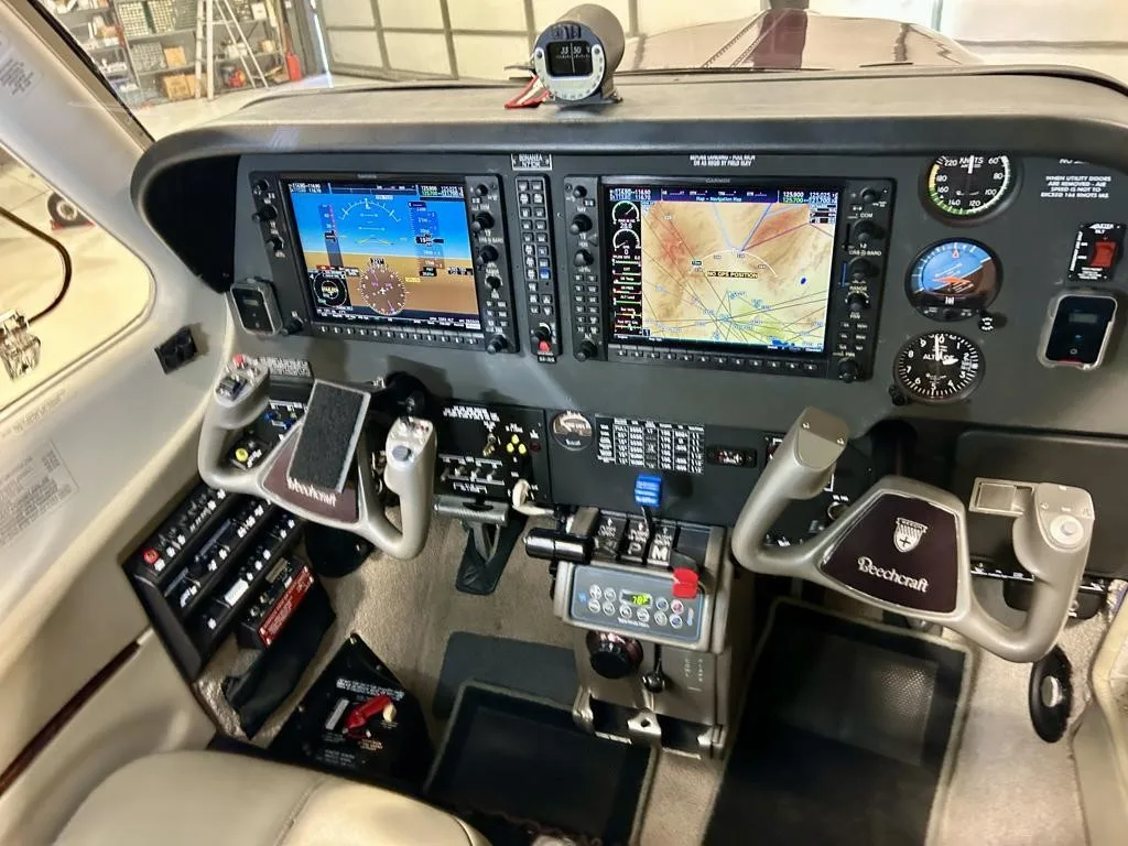 Cockpit and instrument panel of a 2019 BEECHCRAFT G36 BONANZA.