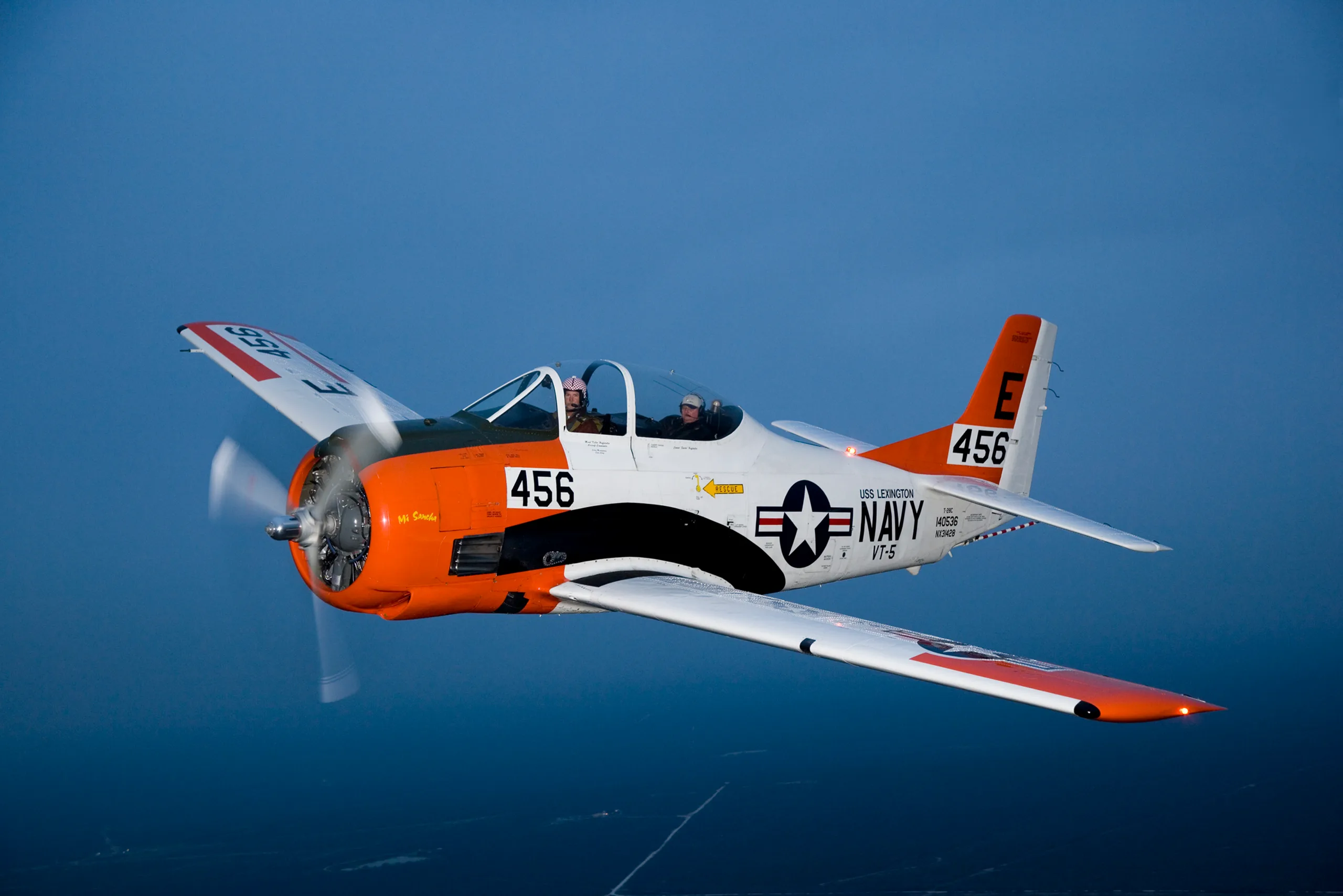 Exterior view of a North American T-28C 140536.