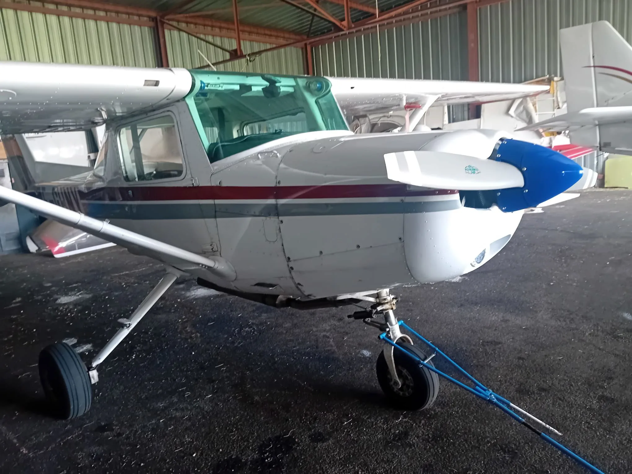 Exterior view of a 1980 Cessna F152.