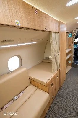 Cabin interior of a 2017 Dassault 8X.
