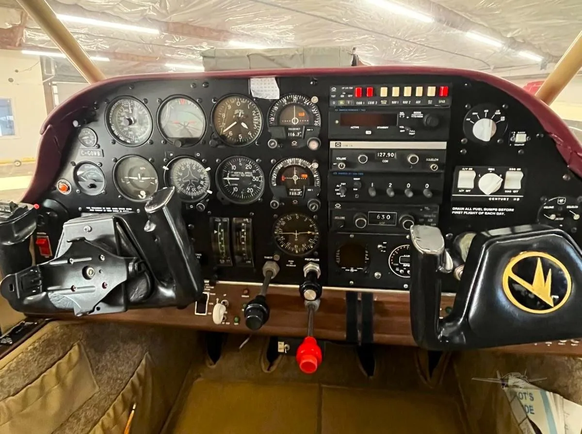 Cockpit and instrument panel of a 1974 BELLANCA 17-30A SUPER VIKING.