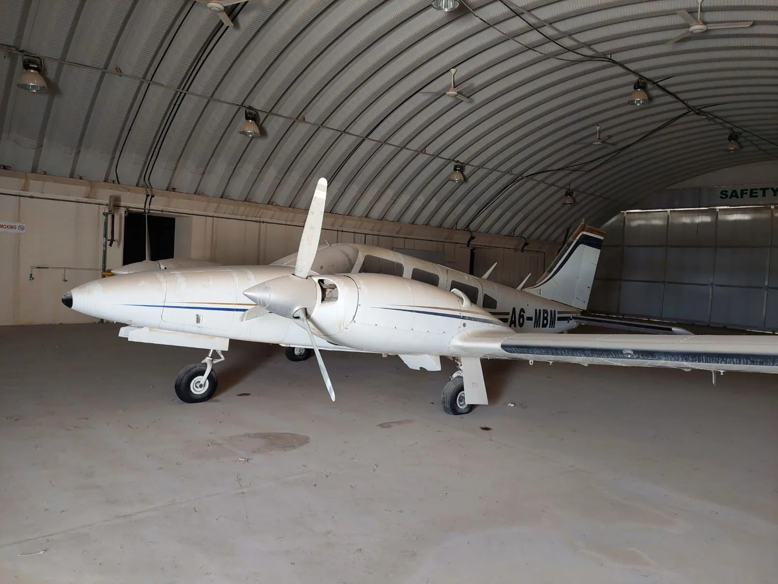 Exterior view of a 1977 Piper PA-34-200T Seneca II.
