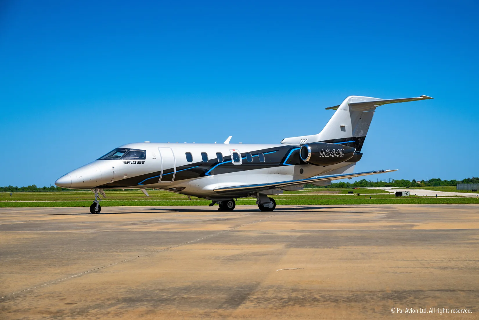 Exterior view of a 2020 Pilatus, PC-24.