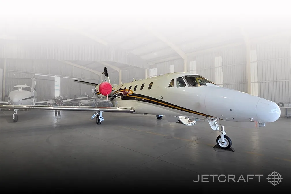 Cabin interior of a 2000 Cessna Citation Excel.
