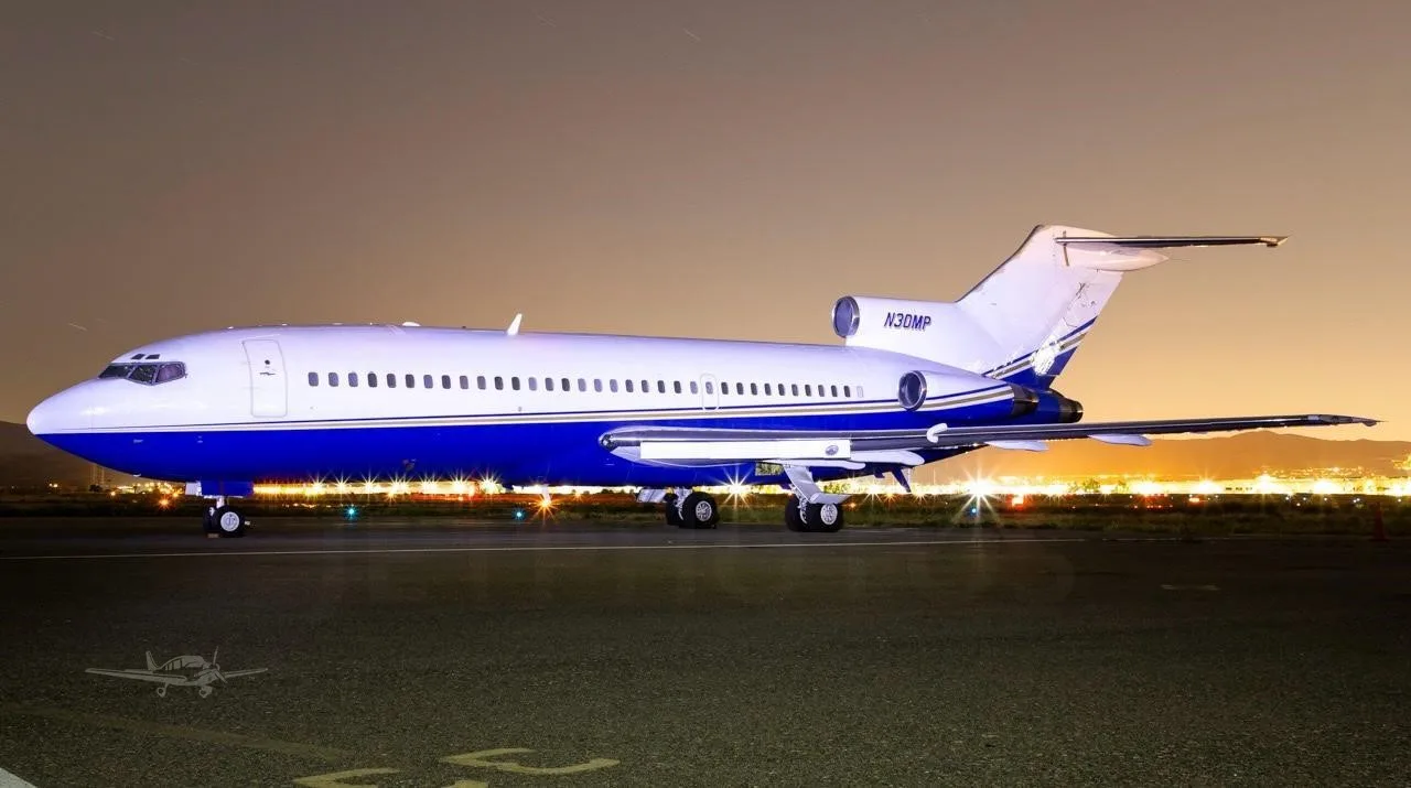 Exterior view of a 1967 BOEING 727-100 EXECUTIVE, N30MP.