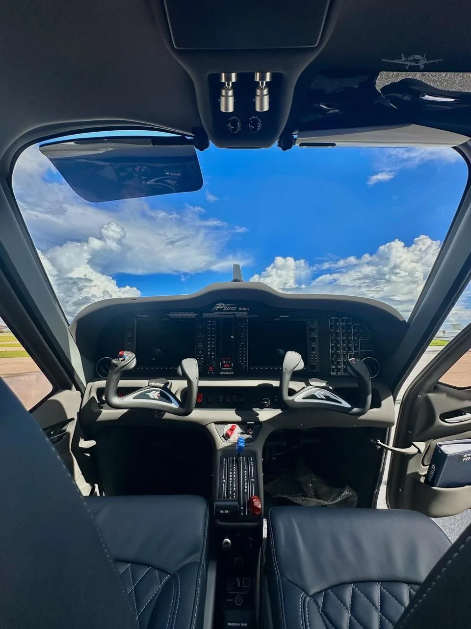 Cockpit and instrument panel of a 2025 TECNAM P2010 MKII.