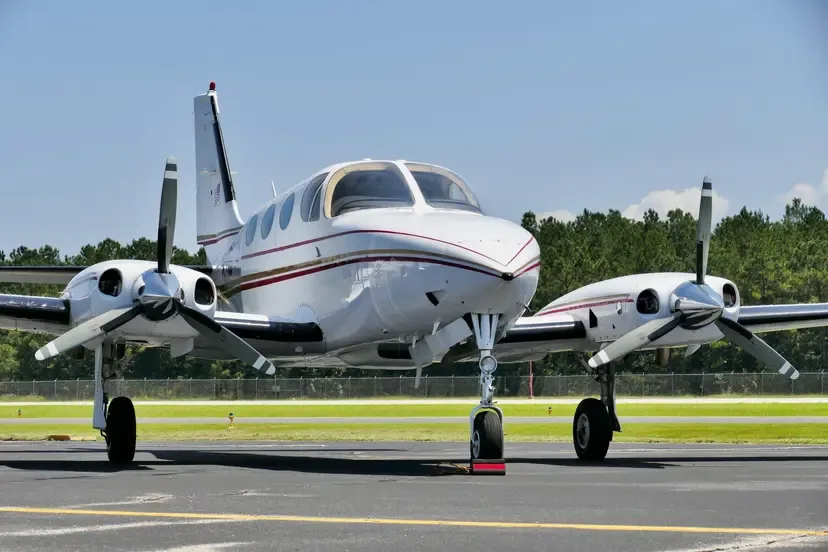 Exterior view of a 1967 Cessna 310L.