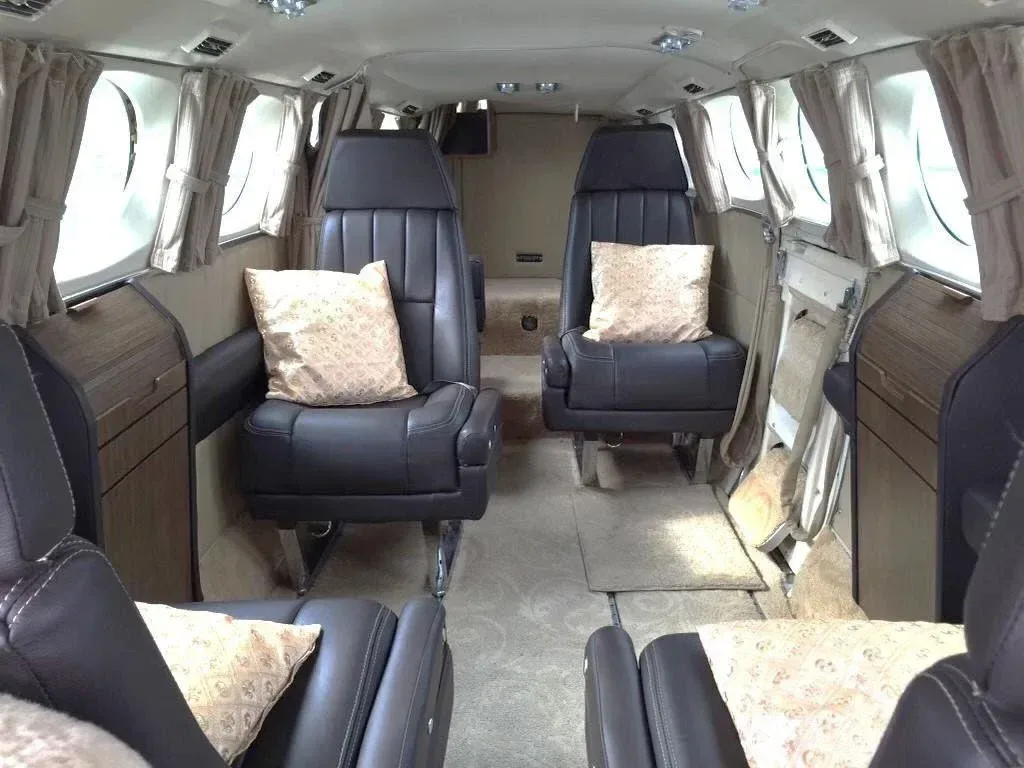 Cabin interior of a 1977 Cessna 421C.