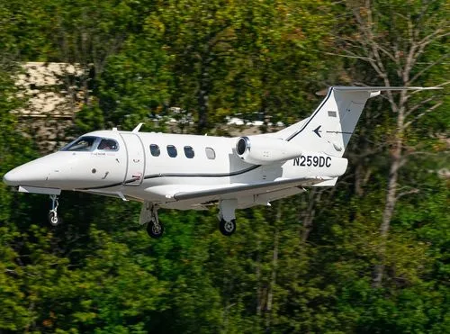 Exterior view of a 2018 Embraer Phenom 100EV.