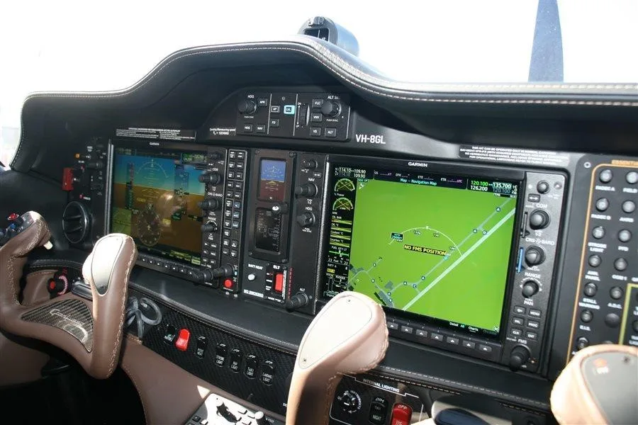 Cockpit and instrument panel of a 2024 TECNAM P2010 GRAN LUSSO.