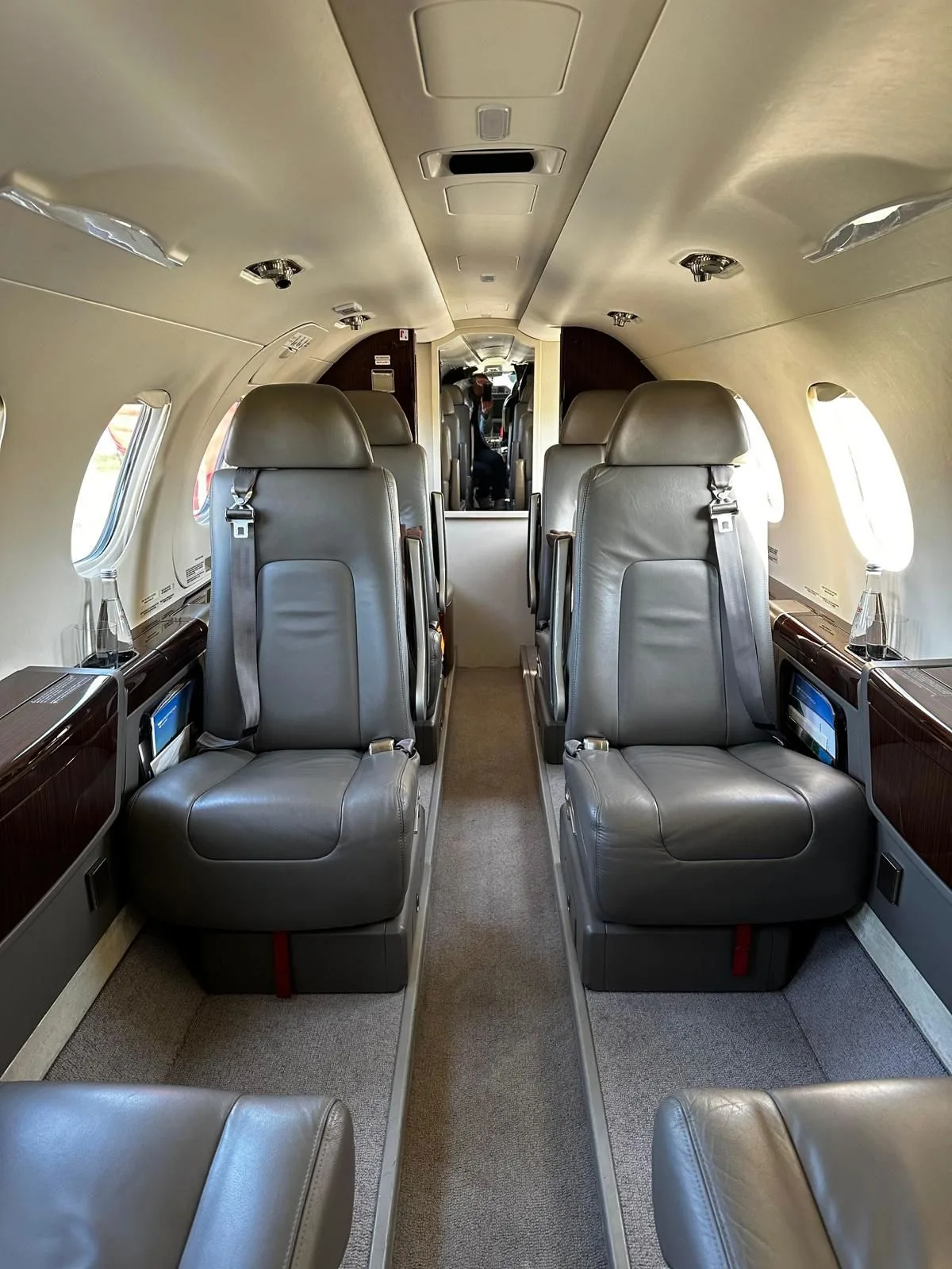 Cabin interior of a 2018 Embraer Phenom 300.