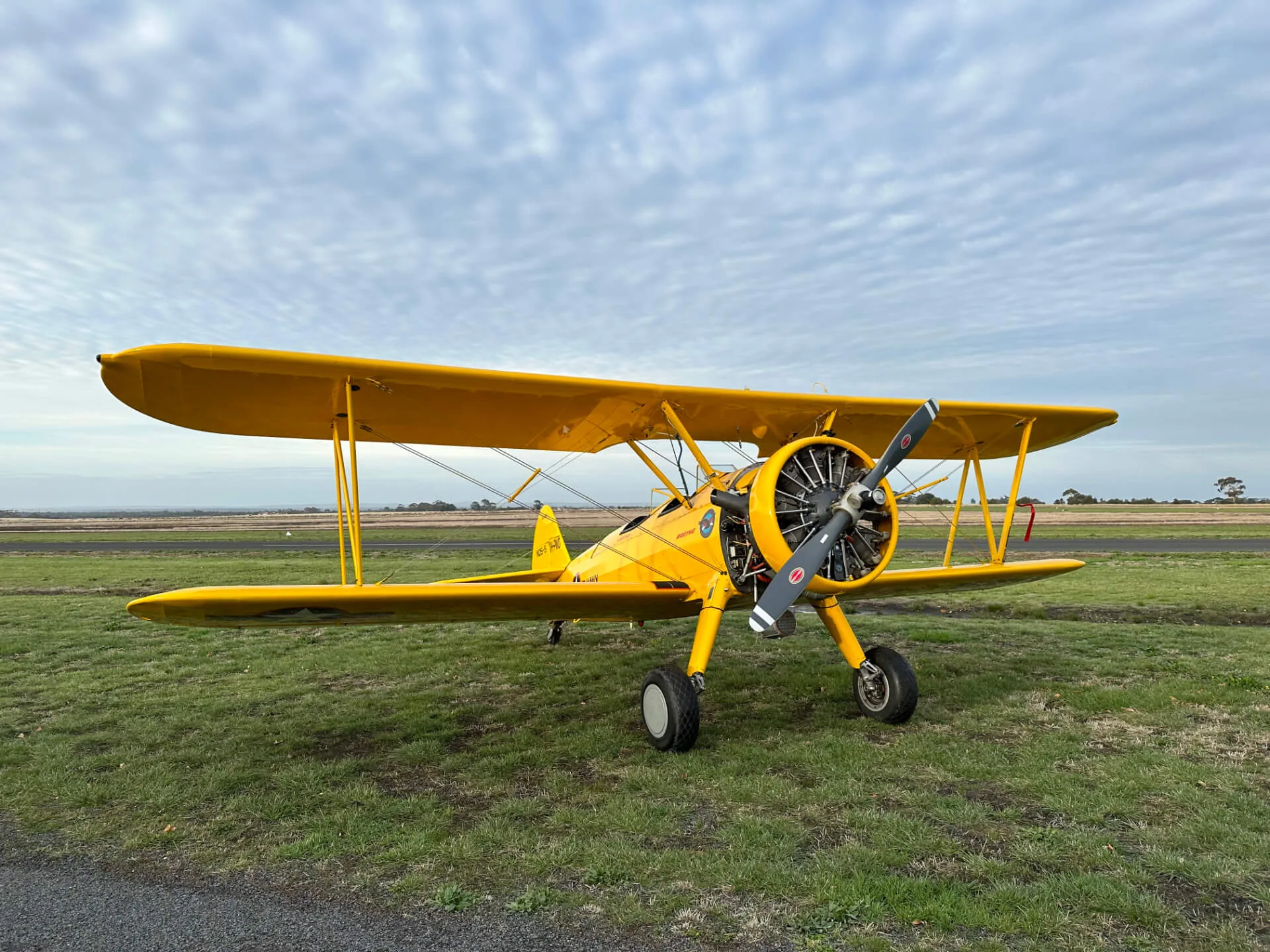 Exterior view of a 1943 Boeing Stearman E75.